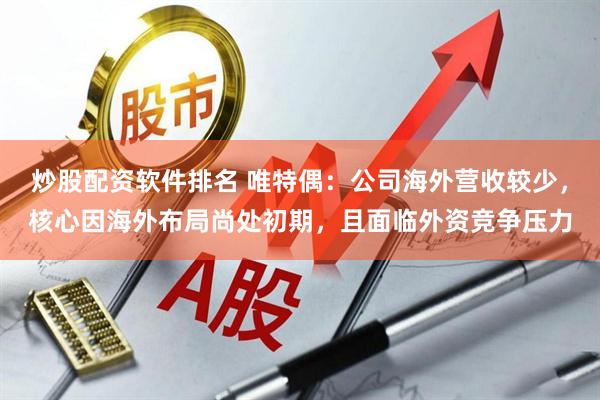 炒股配资软件排名 唯特偶:公司海外营收较少,核心因海外布局尚处初期,且面临外资竞争压力